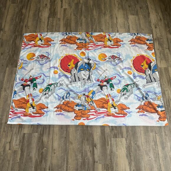 Vintage 1984 Voltron Defender Of The Universe Bed Sheet 96x68 - Picture 6 of 6